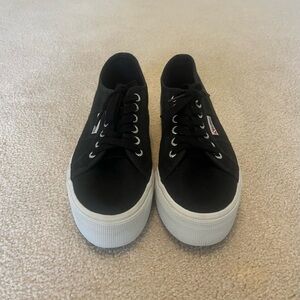 Superga Black Platform Sneakers